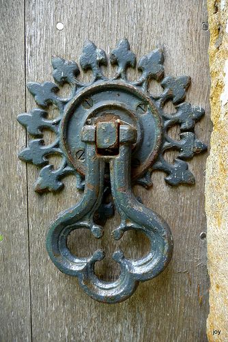 old castle gate knocker, iron door knocker