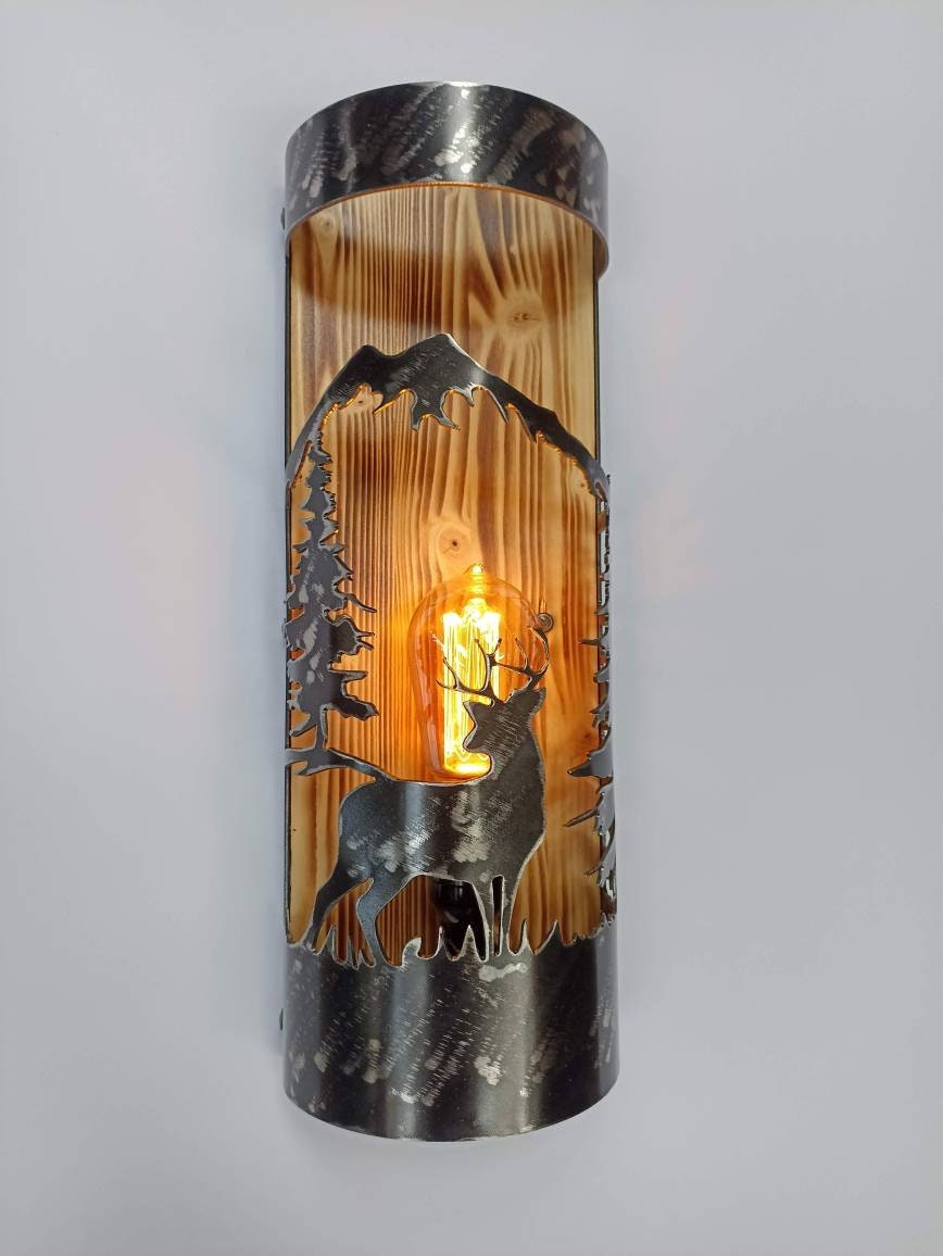 Whitetail deer Cabin sconce