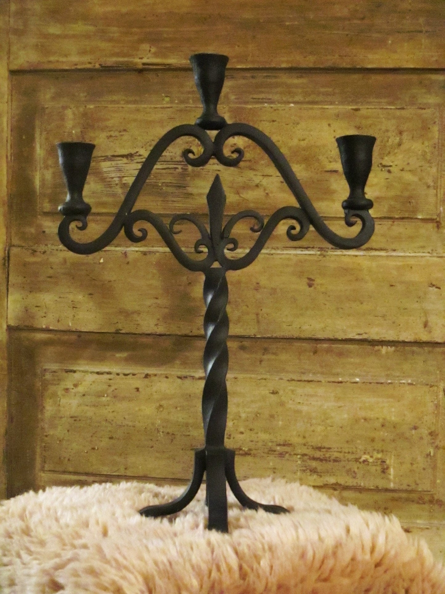 BHTPS1 Rustic Hammered Wrought Iron Toilet Paper Stand