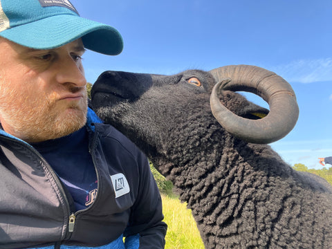 Andy with a sheep