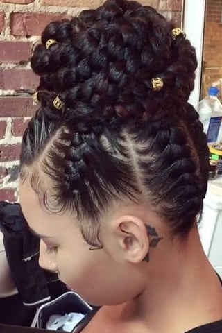 Gorgeous African Ponytail Braids For Black Women Natural Girl Wigs