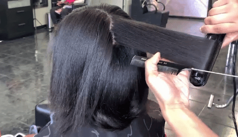 curling and feathering hair ends