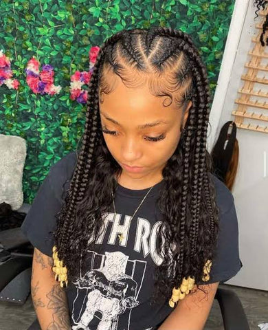 Stitch Braids with Curly Ends