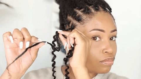 woman installing passion twists