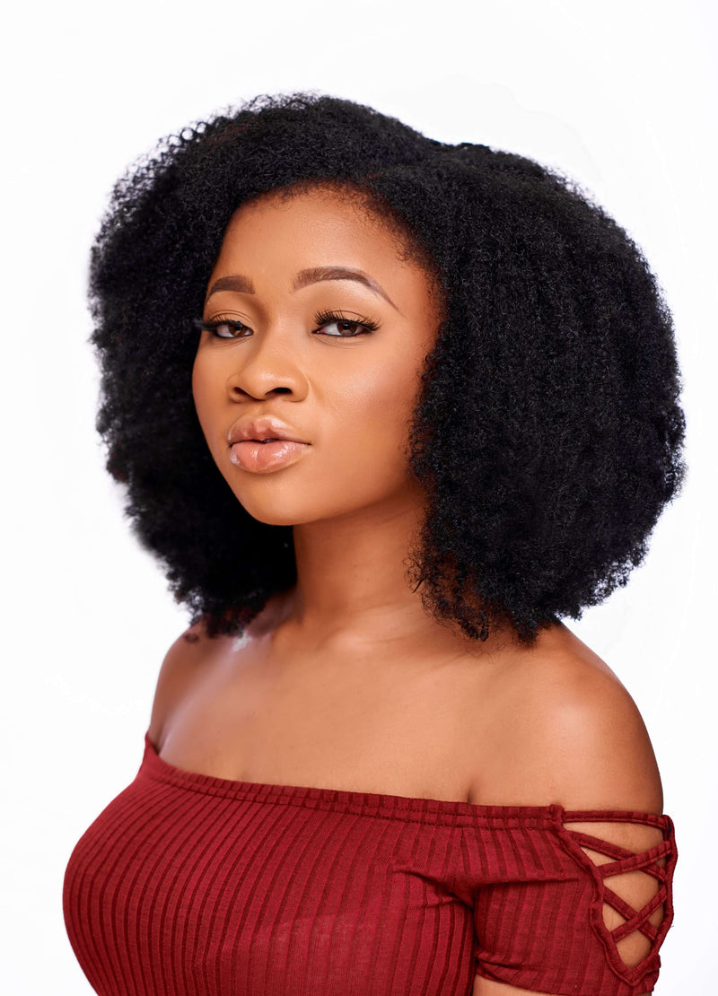 real hair afro wig