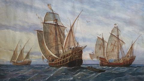Christopher Columbus' Three Ships Carrying Biscotti To America
