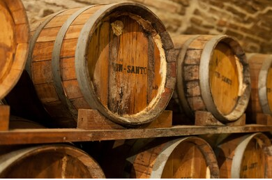 Barrels of Italian Vin Santo