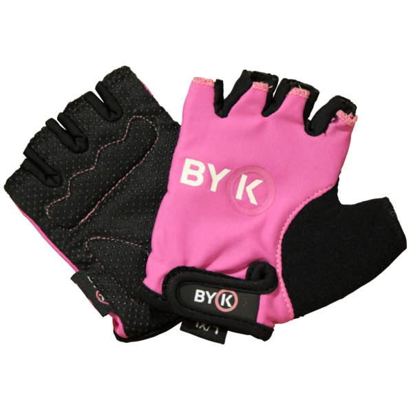 pink cycling gloves