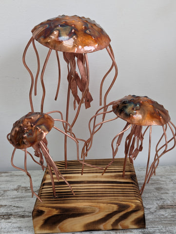 Trio of Copper jellyfish - Deshca Designs