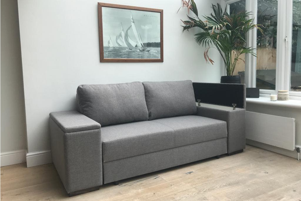 charcoal 3 seat sofa bed