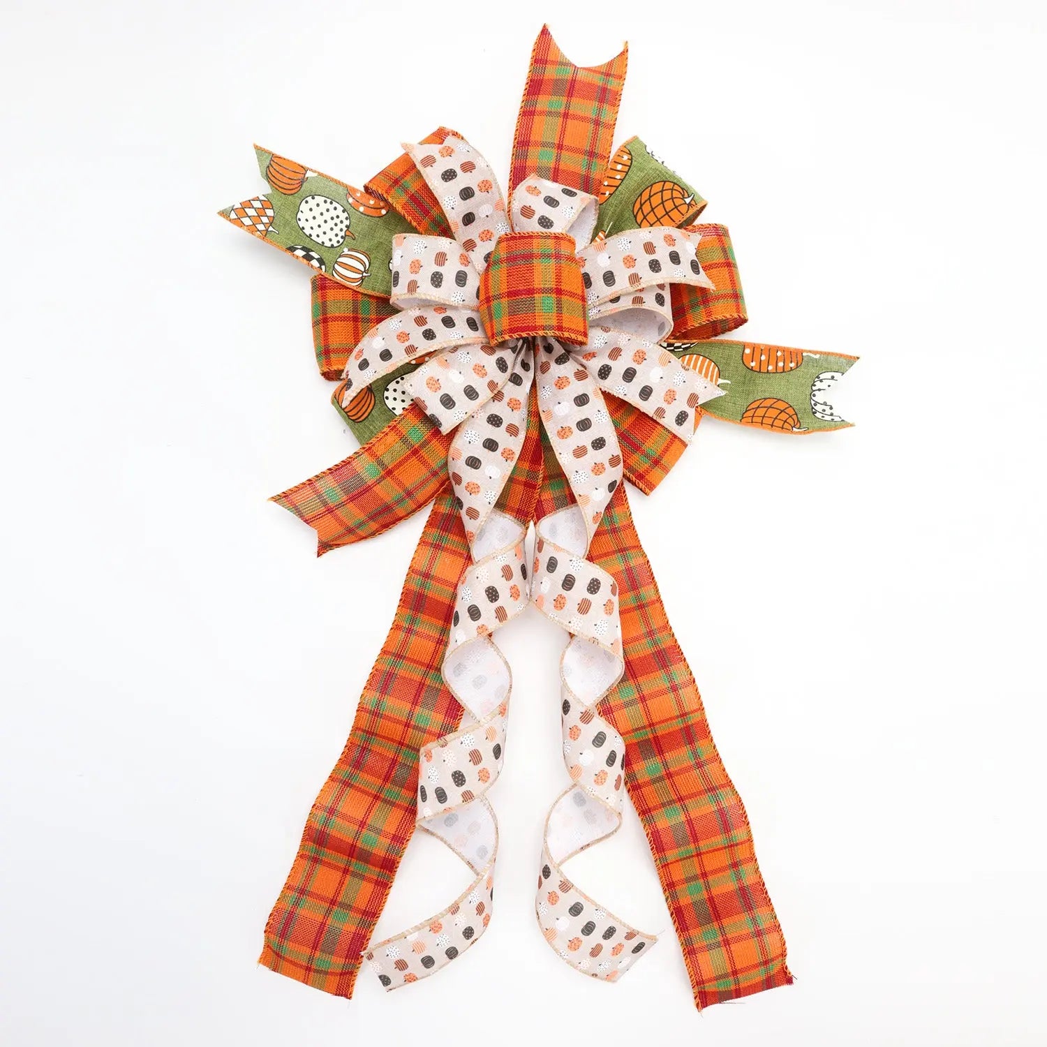 2 1/2" Wired Ribbon | "Multi Pumpkin" Green/Multi | 10 Yard Roll