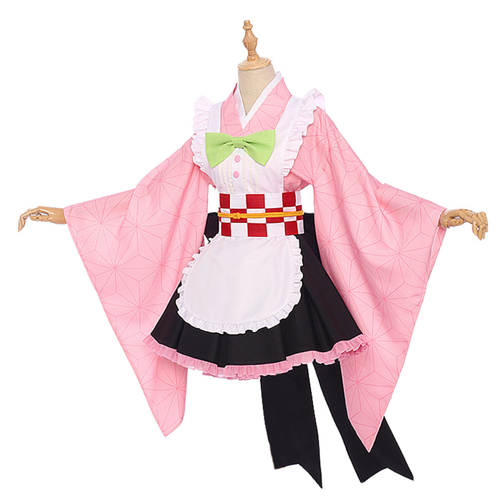 Kamado Nezuko Demon Slayer Cosplay Costume Maid Outfit ...