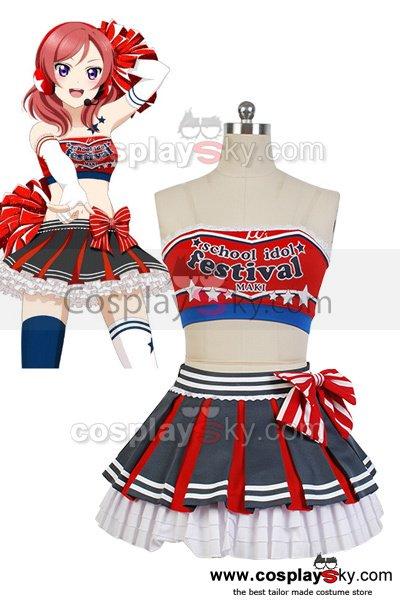 LoveLive! Maki Nishikino Cheerleaders Uniform Cosplay Costume –  