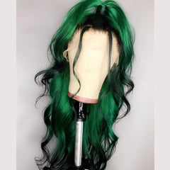 Peruvian Hair Mint Green Color Straight Style Lace Front Wig