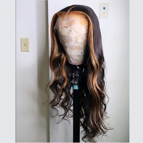 Brazilian Hair Half Blond Half Black Natural Wave Lace Front Wig – Prosp  Hair Shop