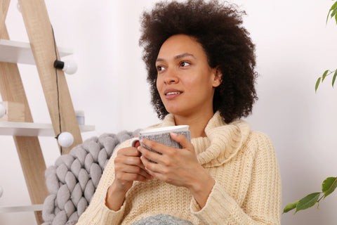 woman practicing winter self care tips