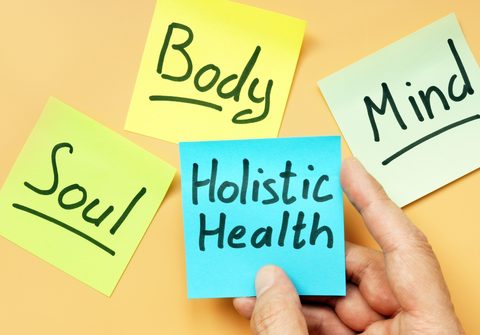 sticky notes saying what is holistic health means