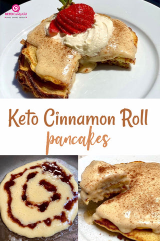 Keto Cinnamon Roll Pancakes - Keto Candy Girl