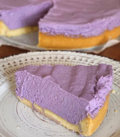 KETO Ube Shortbread Cheesecake - Keto Candy Girl