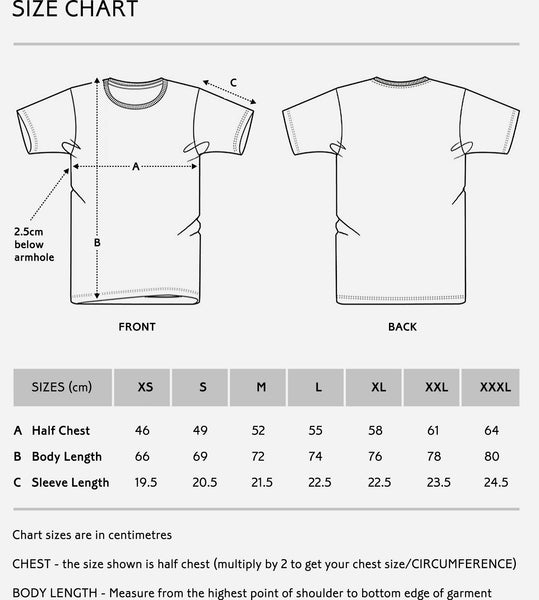 YES It's Time Tartan T-Shirt Size Guide