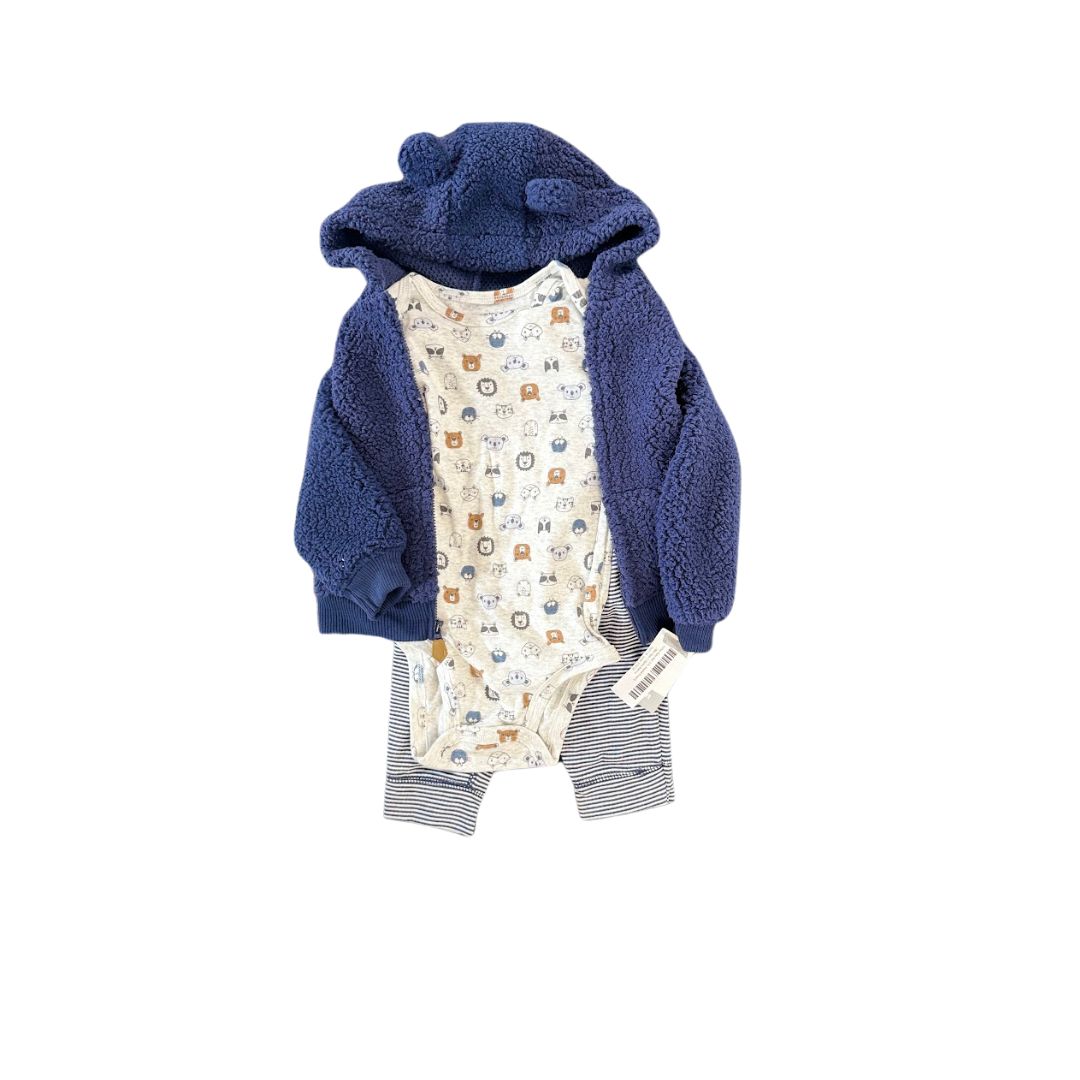 Carter bambino 3 pezzi Giacca, body e pantaloni in pile con cappuccio - Foto 6 di 7