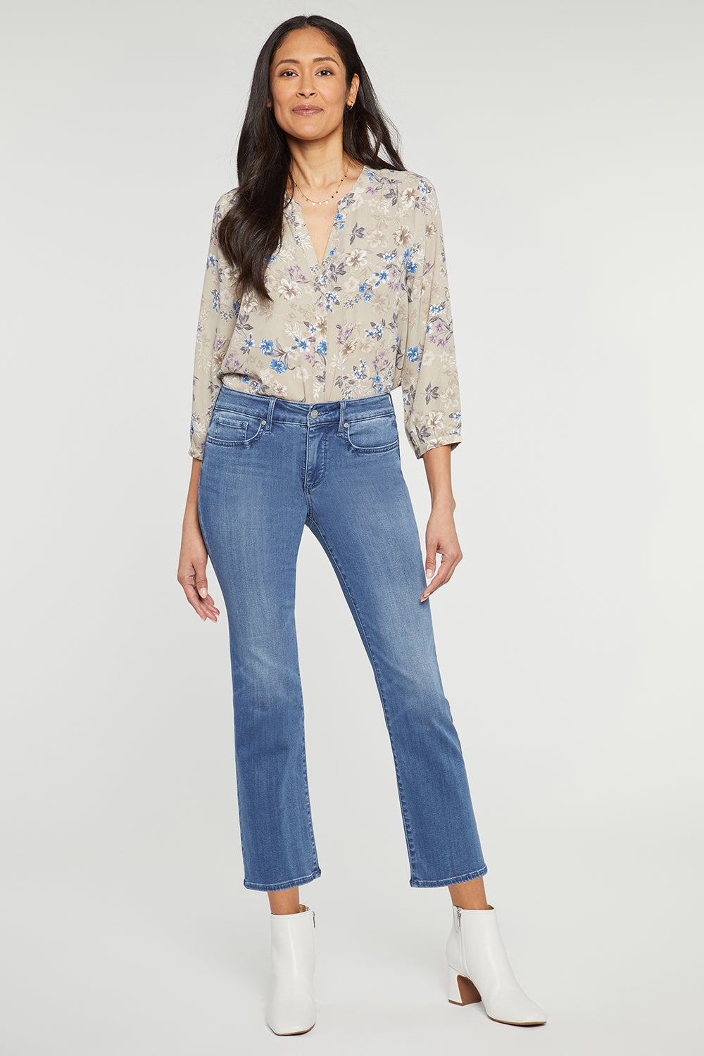 NYDJ Petite Sheri Tummy-control Slim-leg Jeans in Blue