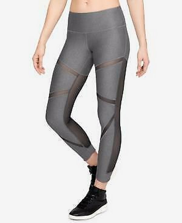 Under Armour Womens Armour Mesh Ankle Crop-Graphic Tights (Black)