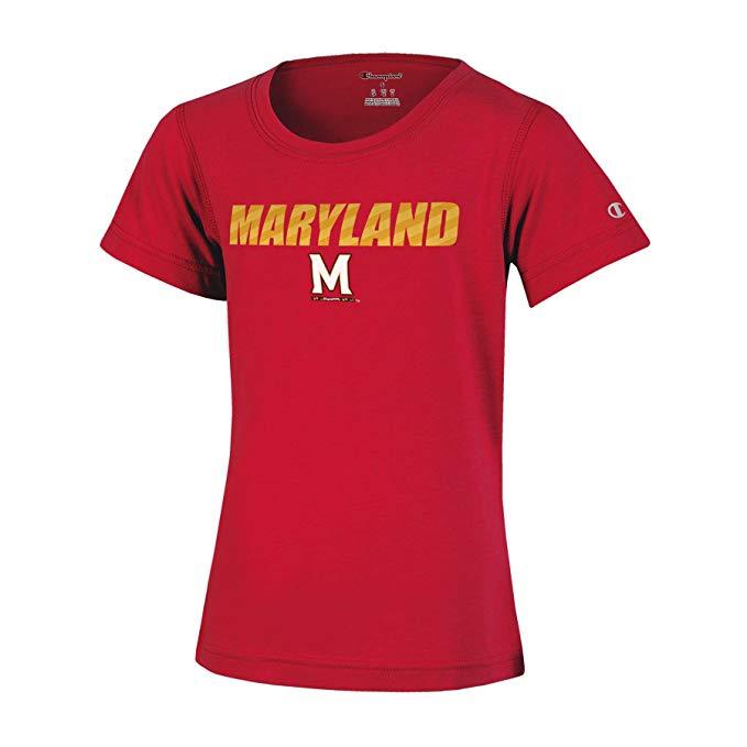 Champion NCAA Maryland Terrapins Girls Short Sleeve Scoop Neck T