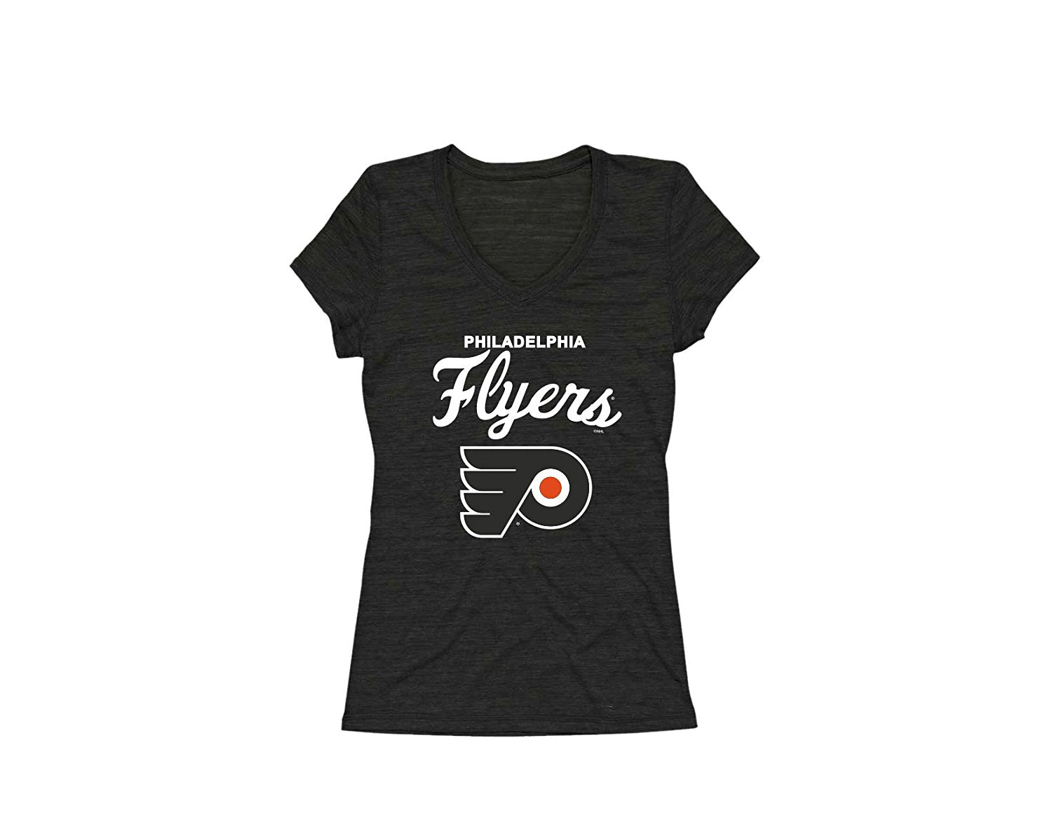 Philadelphia Flyers Women's V-Neck Tee, Black, Size Large