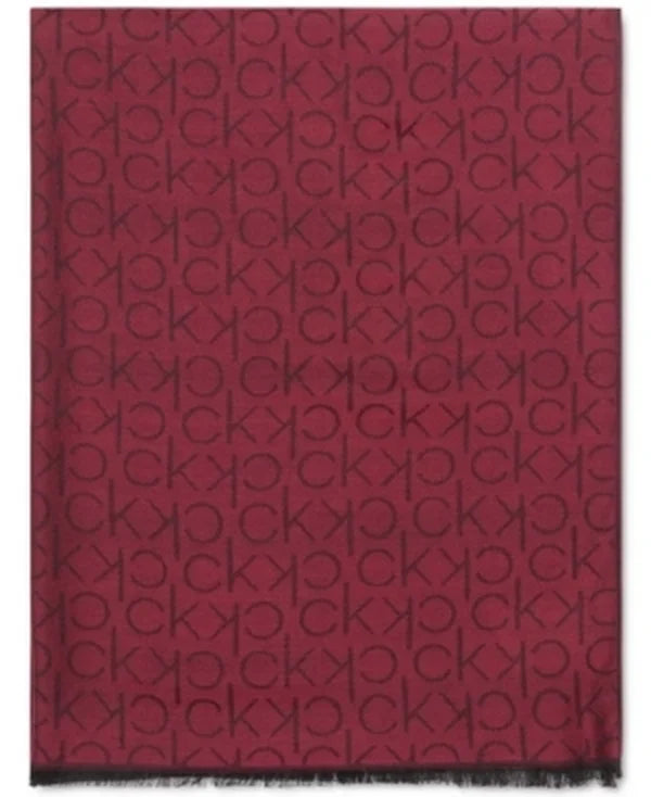 Calvin Klein Monogram CK Logo-Print Pashmina Wrap Scarf - Macy's