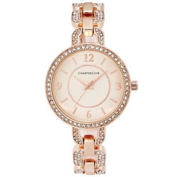 Charter Club Women's Pav茅 Rose Gold-Tone Bracelet Watch 33mm