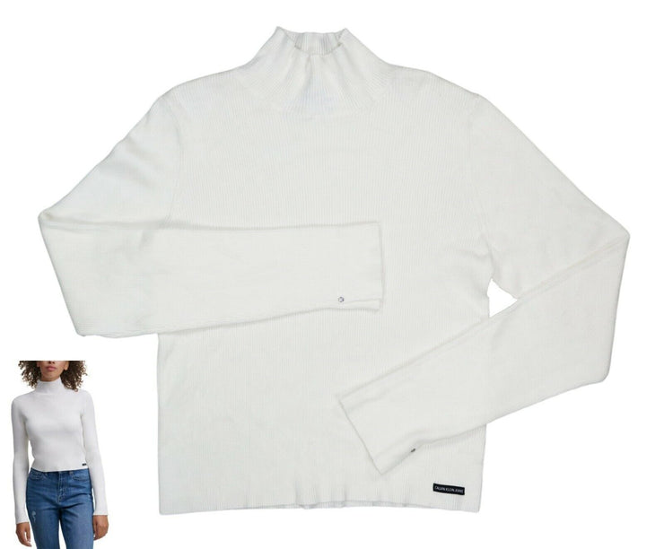 Tijdig Afdeling Vernietigen Calvin Klein Jeans Cropped Mock Neck Sweater, XS/White – Vanessa Jane