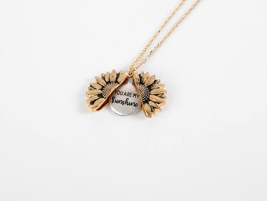 peace and shine sunflower necklace