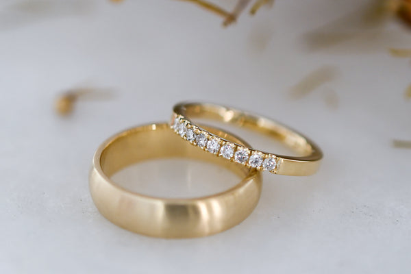 Contemporary eco- friendly engagement rings.