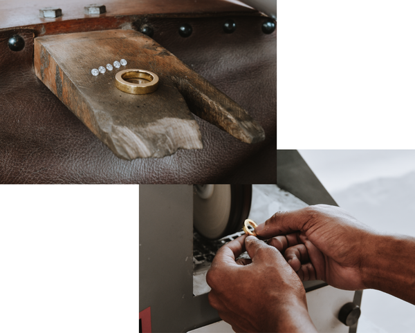 An ecofriendly engagement ring being handmade