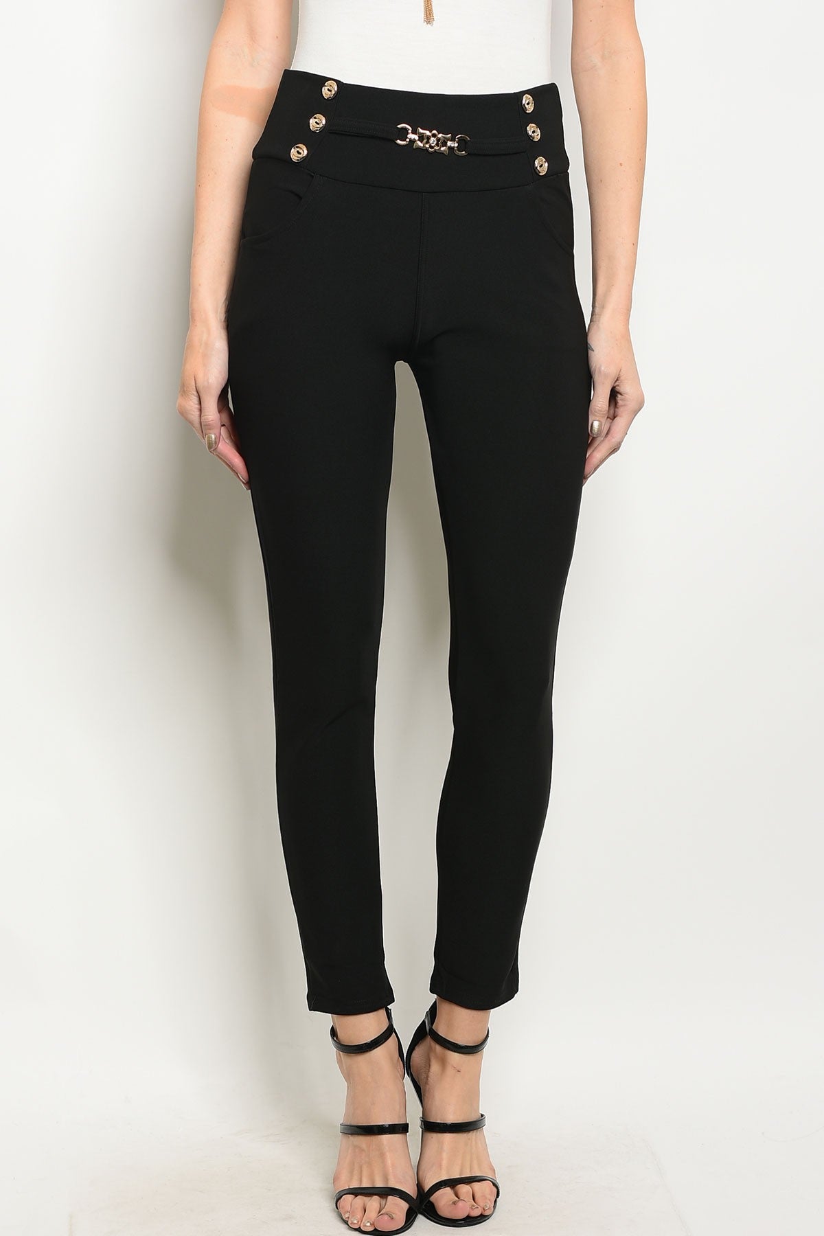 black skinny leg pants