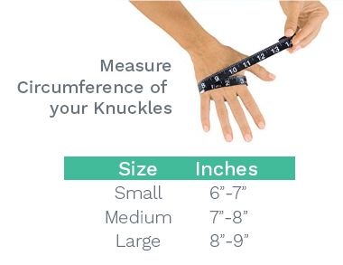 compression glove sizing chart