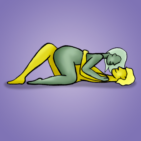 Illustration of couple doing the come again sex position
