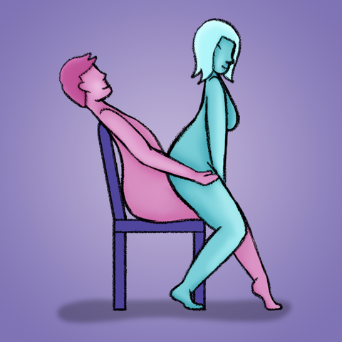 Illustration of couple doing lap dance position
