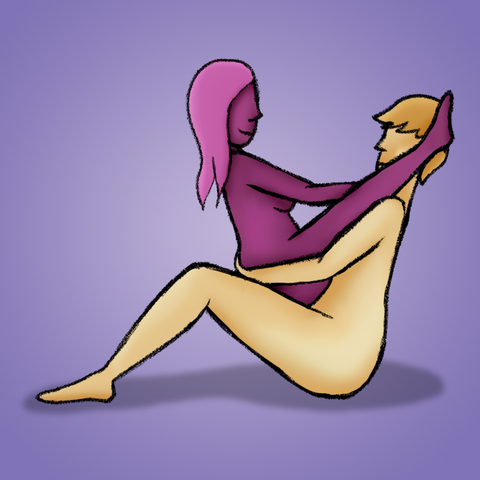 Illustration of couple doing the hooker sex position