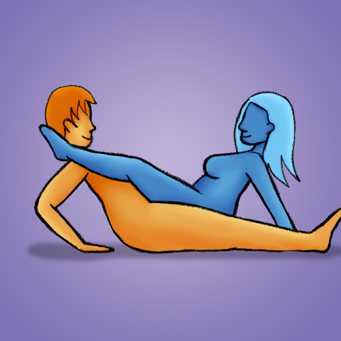 Illustration of couple doing the x factor sex position