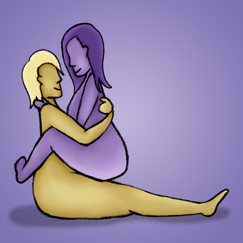 Illustration of couple doing yab yum sex position