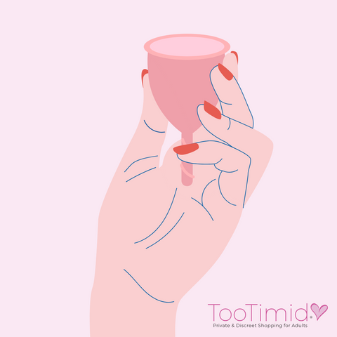 Menstrual cup illustration in hand
