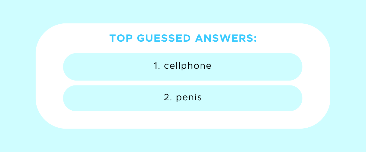 Top guessed answers: a cellphone and a penis