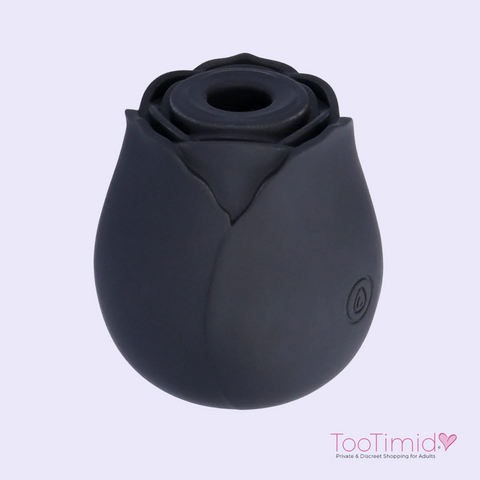 Black silicone rose air stimulator