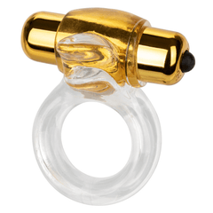 Clear and gold vibrating couples cock ring