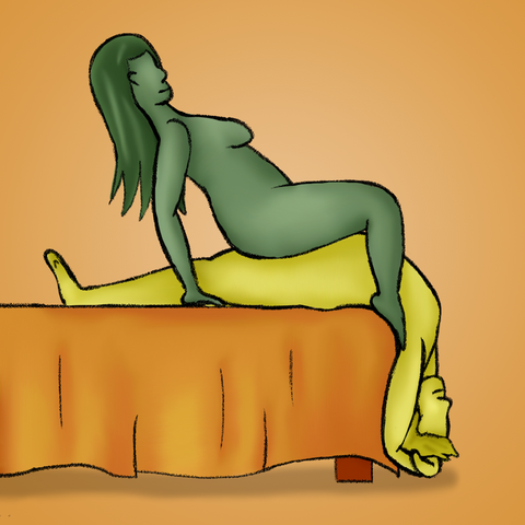Waterfall Advanced Sex Position Illustration