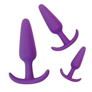 Image of 3 purple anal plugs