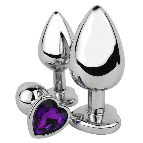 Jeweled Metal Heart Butt Plug