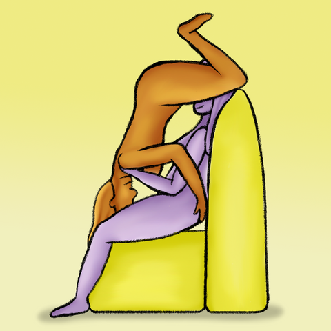 Illustration of couple doing inverted 69 sex position